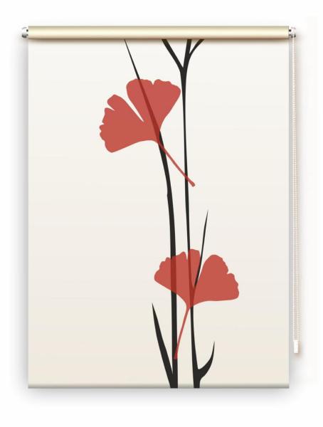 Rollo Ginkgo tone - pfeffer , Motivrollo, Rollo mit Druck, Fotorollo, bedrucktes Rollo, Fensterrollo,verdunkelndes Rollo, Sonnenschutz Rollo
